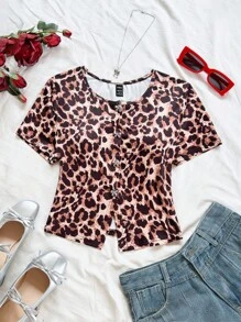 Soleia 女士节日针织红色波浪纹理圆领开衫，搭配优雅蝴蝶结金属纽扣和侧开衩，适合派对、情人节、中国新年、复活节、狂欢节、下午茶 - 彩色 - 查看 5