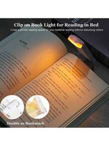 1pc Portable Bookmark Light, Rechargeable LED Reading Light, Clip-On Reading Light, Bed Reading Eye Protection Light - Mini book holder light - View 3