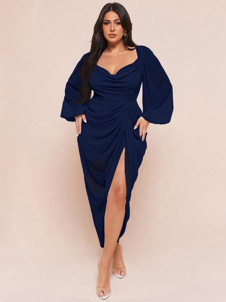 navy blue dress shein MOD Off Shoulder Romantic For Women, Suitable For Dates, Valentine's Day, Vacation SHEIN | Dresses | Shein