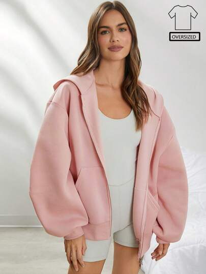 WESTFADE Oversized Zip Up Long Sleeve Fleece Hoodie Cute Fall Back To School, Casual Autumn, Winter, Boho, Western Wear For Women