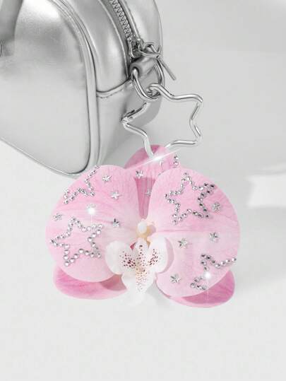 Kawaii 1 pièce Porte-clés/charm de sac décoratif en résine avec papillon et étoile, style chic Y2K élégant. Convient pour un port quotidien ou un cadeau de vacances pour femmes