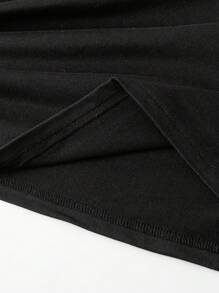 EMERY ROSE Plus Size Women's Letter Print Tank Top Graphic Tees Women Tops - Black - View 4