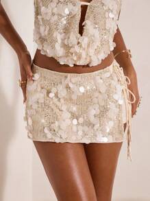 Opulessa 2 件套：女士低腰迷你裙和超短裤