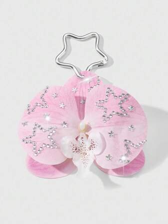 Kawaii 1 pièce Porte-clés/charm de sac décoratif en résine avec papillon et étoile, style chic Y2K élégant. Convient pour un port quotidien ou un cadeau de vacances pour femmes