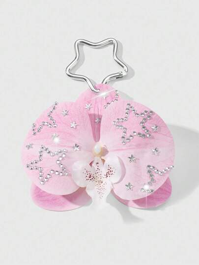 Kawaii 1pc Y2K Chic Aesthetic Elegant Resin Butterfly & Star Decor DIY Keychain/Bag Charm, Suitable For Women Daily Wear Or Holiday Gift