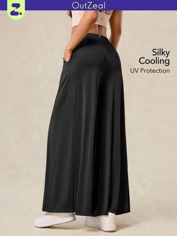 OutZeal Cool Touch Silky Soft Side Pockets Wide Leg Pants Daily Casual Studio