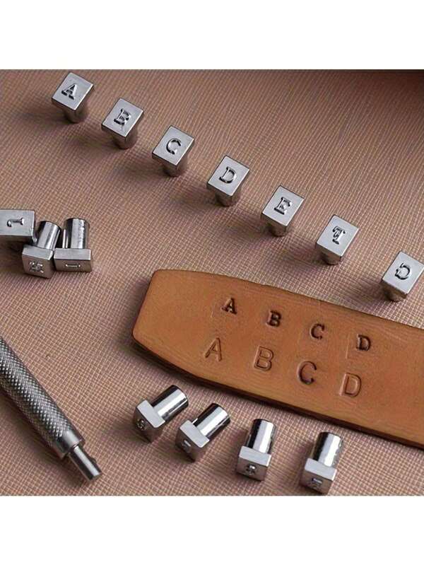 1 set de kit premium de estampado - herramienta de estampado para manualidades DIY, grabado, fabricación de sillas de montar, estuches, bolsos y la fabricación de superficies con sellos de letras y números - ideal para principiantes y profesionales