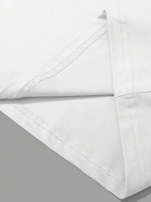 Manfinity Homme 男士夏季字母印花圆领短袖休闲百搭T恤 - 白色 - 查看 5