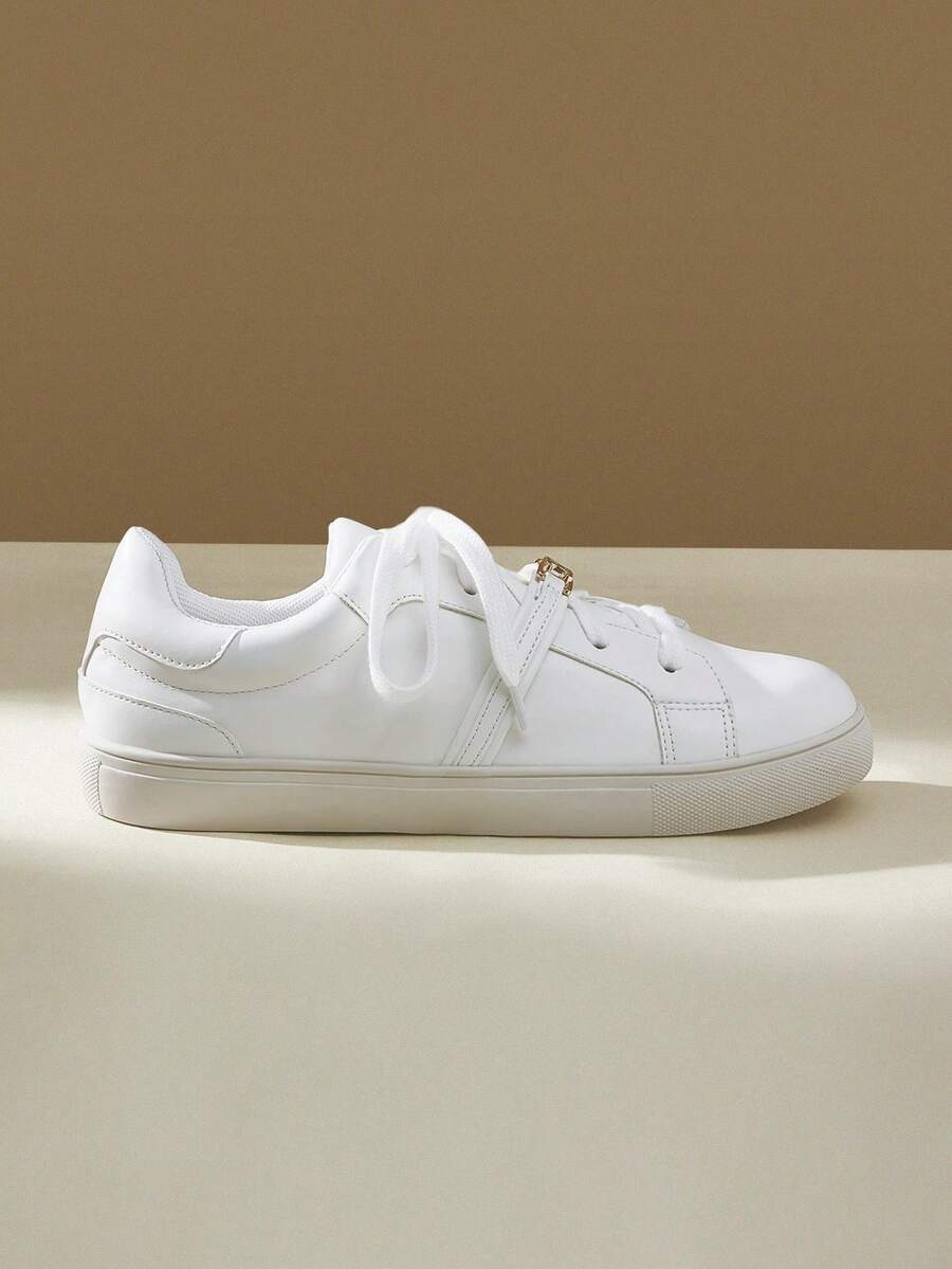 CUCCOO EASI 女士休闲系带舒适时尚运动鞋 - 白色 - 查看 1