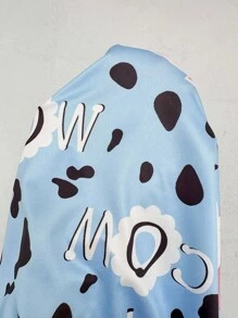 SHEIN Set de 4 piezas de camisola de noche con estampado de animales de dibujos animados para mujer