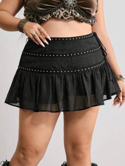 ROMWE Hippie Western Retro Style Women Woven Belt Low Waist Super Mini Skirt