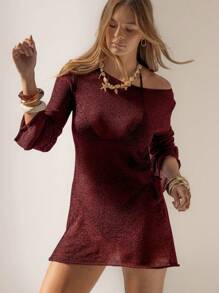 Aralina 度假村轻盈半透明度假针织沙滩裙 - 紫紅色 - 查看 9