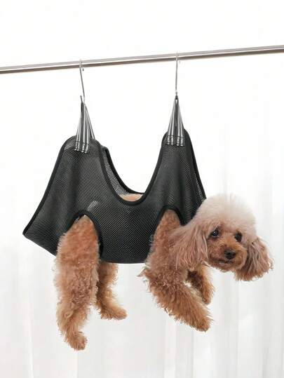 1 件透气网状宠物美容吊床适用于小型犬猫洗澡清洁烘干指甲修剪理发美容护理兽医检查便携式可调节
