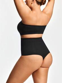 SHAPORA Conjunto de modelador sexy plus size com top tubinho e shorts vazados