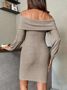 SHEIN Quần áo mùa thu, Quần áo mùa thu, Quần áo bà bầu Quần áo mùa thu Váy bầu hở vai tay dài màu trơn có gân Váy bầu Váy bầu hở vai Váy bầu tay dài Váy bầu màu be Váy bầu có gân - Màu Khaki - Xem 10