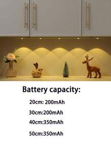 现代 LED 运动传感器灯带，无线充电磁吸灯条，适用于鞋柜、展示柜、衣柜、智能橱柜 - 山丘效果，无需布线，安装简便，USB 供电，塑料材质，莫尔条纹，漆面，按钮控制，亮度可调，LED 家居装饰灯，智能照明，简约装饰，时尚设计，高品质灯具，家居装饰