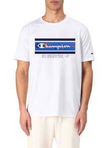 Champion 夏季男士圆领短袖休闲基本款T恤 - 白色 - 查看 1