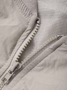 Dazy Kids 年轻女孩时尚网眼拼布灯笼袖夹克 - 灰色 - 查看 6