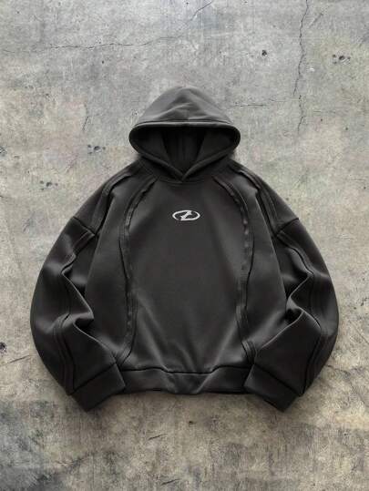 AXEPEAK Sudadera con capucha de ajuste holgado de manga larga para hombres, para otoño e invierno