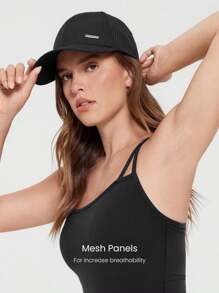 GLOWMODE Loose Fit Lightweight Air Flow Adjustable Back Closure Side Mesh Baseball Cap Daily Casual - Black - View 3