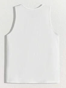 AKNOTIC 3pcs Pack Men Summer Casual Solid Color Funny, Basic Round Neck Sleeveless Tank Top, For Vacation, Boyfriend Gift - Multicolor - View 11