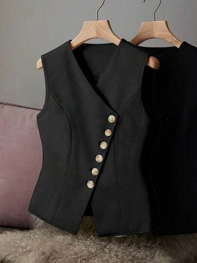 Franclia 女士V领纽扣优雅时尚薄款西装外套