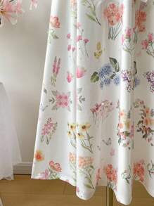 SHEIN MOD 3 Ways 女士花卉印花浪漫长裙 - 度假装、西式装、乡村装、海滩度假装、波西米亚风格连衣裙 - 白色 - 查看 6