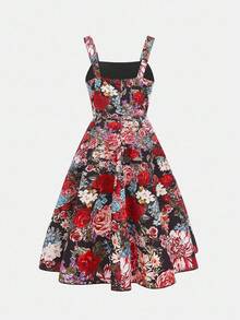 SHEIN 女童花卉印花无袖优雅夏装 - 彩色 - 查看 2