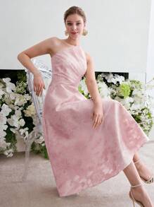 MOTF Soiréza RUCHED FLORAL JACQUARD COCKTAIL DRESS