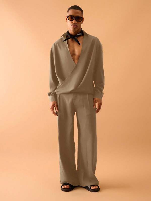 Musero Pleated Tailored Wide Leg Trousers Only Summer Smart Streetstyle Vacation
