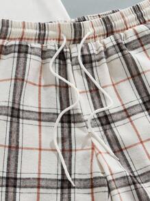 Manfinity RelaxMax 2 pièces/set Polo manches courtes décontracté à carreaux et short, ensemble pour homme, tenue de ville