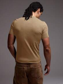 Musero Herren Slim Fit anliegendes Kurzarm T-Shirt, Herbst Winter Basis Kapselgarderobe