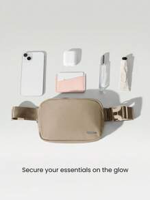 GLOWMODE 1L Zipper Everywhere Belt Bag Water Repellent Waist Crossbody Bags With Adjustable Strap Fall Winter