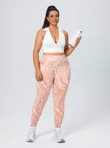 Flexra Jeans de punto elástico de mezclilla sencilla con bolsillos, uso casual diario en tallas grandes - Rosa vieja - Ver 4