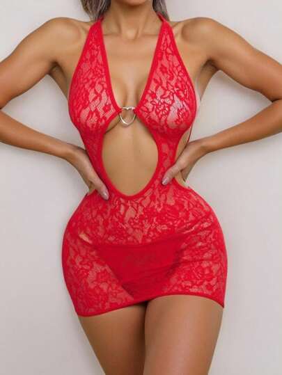 ROMWE Avant Lace Hollow-Out Sexy Dress Suit For Women