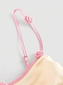 SHEIN MOD Women's Yellow To Pink Ombre Peplum V-Neck Dress - Multicolor - View 3