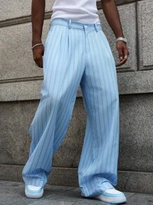 Manfinity Hypemode 男士条纹印花休闲宽松裤，百搭，秋季