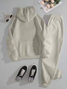 INAWLY Conjunto de 2 piezas de mujer con sudadera con capucha de manga larga con cordón y estampado de labios, y pantalones