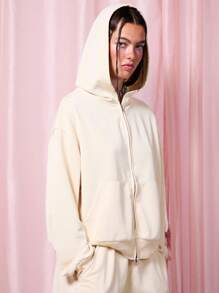 COUREZ Oversized Reißverschluss Hoodie / Sommer Tops Y2K Sommer Kleidung Sommer Outfits für Frauen Vintage - Gelb - Übersicht 5