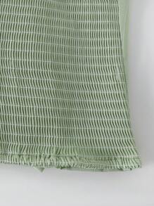 Conjunto de 2 piezas de top halter con lazo y pantalón largo con cinturón de corazón para niñas, un bonito atuendo de verano. - Verde - Ver 4