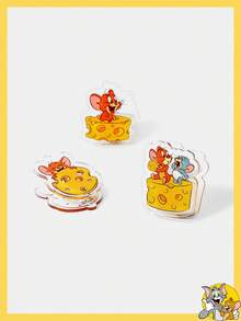 TOM & JERRY X SHEIN 3件套可爱奶酪和卡通图案发夹