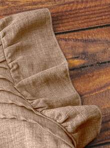 SHEIN LUNE Conjunto de 2 piezas de top de tirantes y pantalones de unicolor casual en talla grande - Caqui - Ver 3