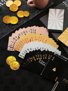 扑克牌箔扑克牌一副牌 24K 金箔扑克牌金色扑克牌箔防水扑克牌防水塑料牌适用于家庭游戏派对 - 时尚扑克牌、圣诞节、万圣节、感恩节、情人节、复活节、生日礼物（混合颜色、复古风格） - 彩色 - 查看 3