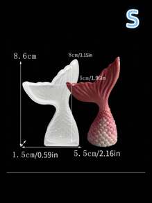 1 件美人鱼尾巴硅胶模具、蜡烛模具、肥皂模具、DIY 软陶粘土滴胶装饰模具、手工装饰艺术工具