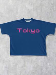 ROMWE MEN Anime Men's Summer Casual Dragon Print Round Neck Loose Short Sleeve T-Shirt - Multicolor - View 2