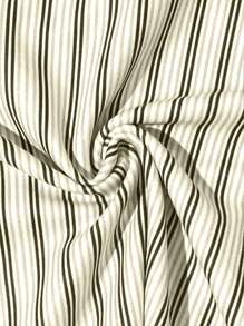 INAWLY White Striped Printed Scoop Neck Fitted Casual/Vacation Sexy Tank Top For Women - Beige - View 4