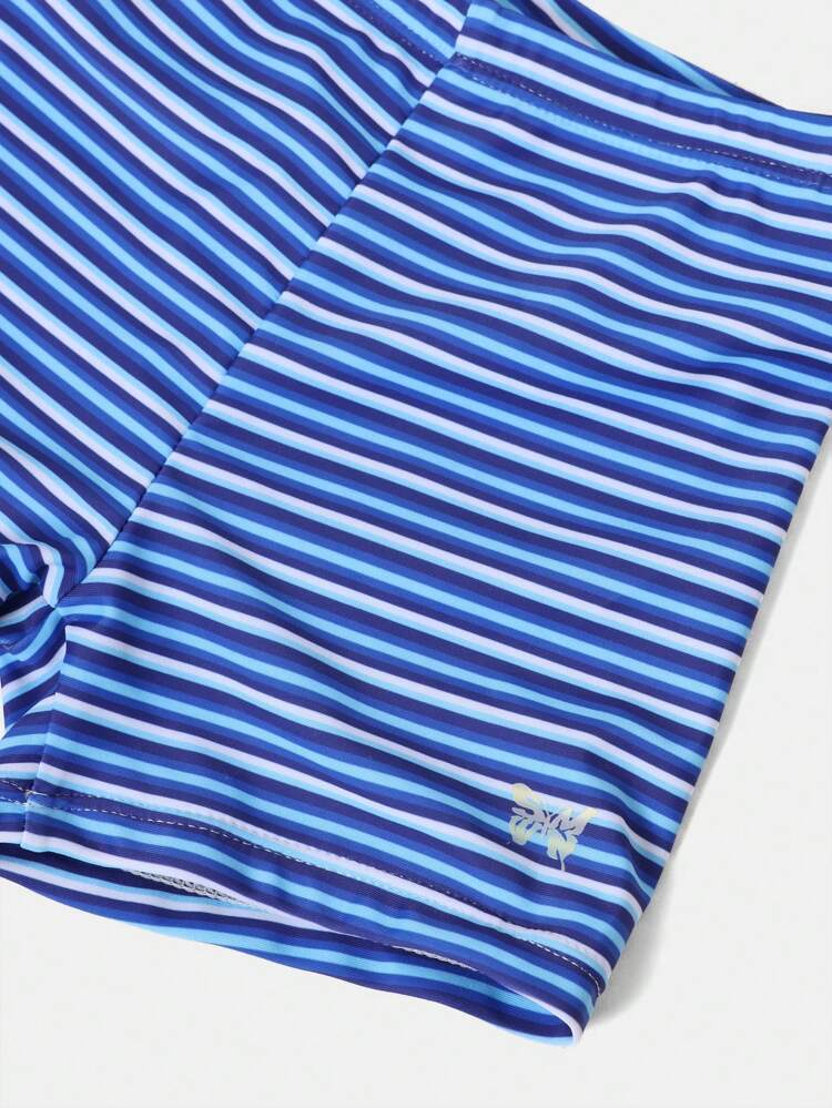 Stripe Pattern Long Sleeve Bikini Set Swimming Surf Beach Pool