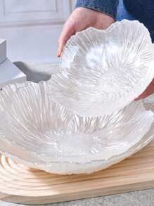 1 件极具吸引力的 Ins 风格玻璃串珠盘，仿珍珠白花形水果盘 - 白色 - 查看 5