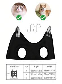 1 件透气网状宠物美容吊床适用于小型犬猫洗澡清洁烘干指甲修剪理发美容护理兽医检查便携式可调节 - 黑色 - 查看 3