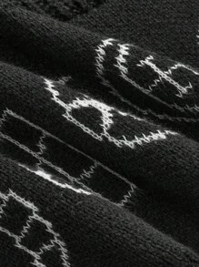 ROMWE Goth Sudadera con capucha estampada con símbolos de luna y estrella en estilo retro oscuro para mujer - Negro - Ver 3